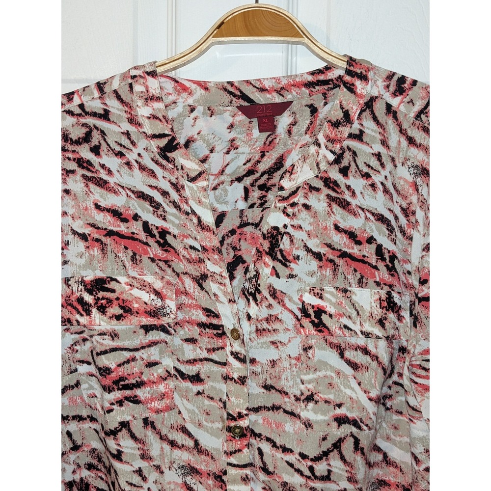 212 Collection Blouse Button Down Long Sleeve Abs… - image 4